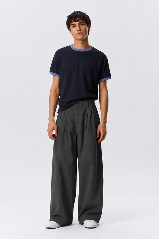Contrast Trim Cotton T-Shirt