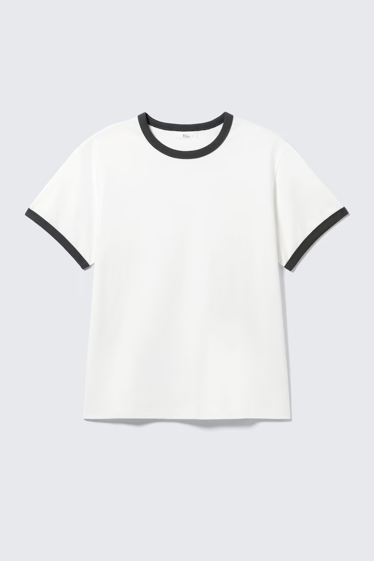 Contrast Trim Cotton T-Shirt