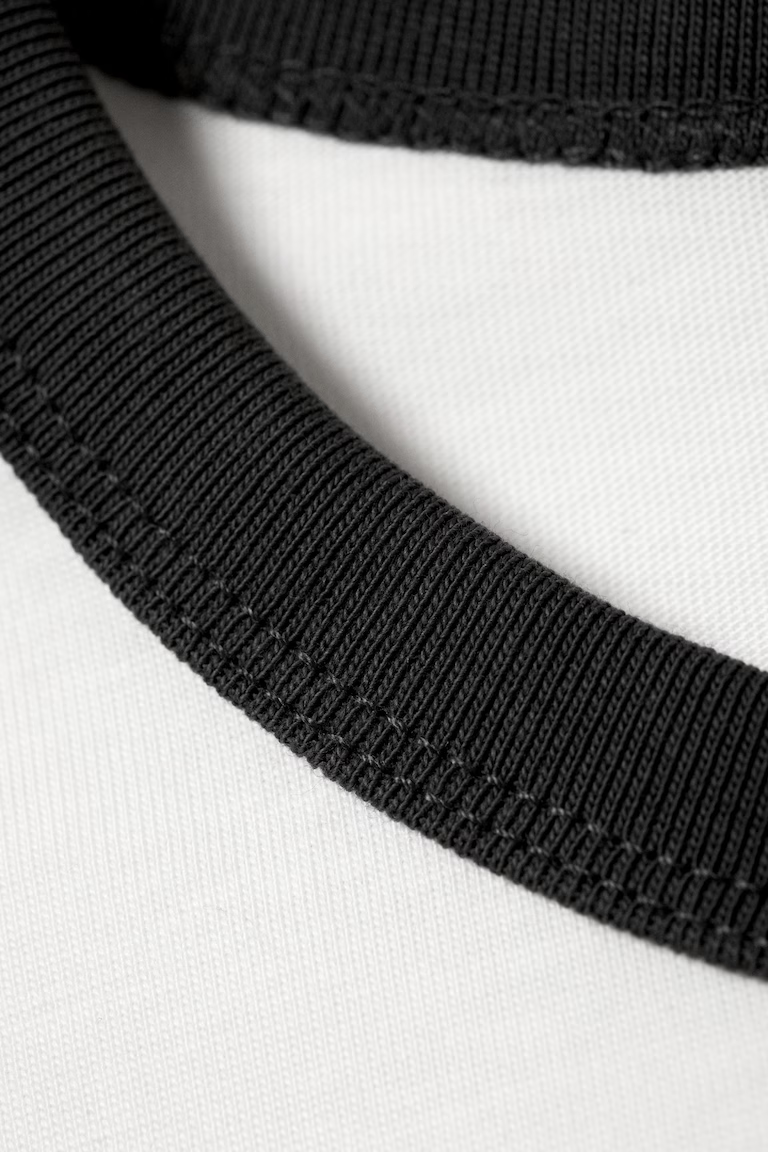 Contrast Trim Cotton T-Shirt