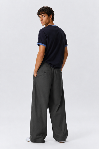 Contrast Trim Cotton T-Shirt
