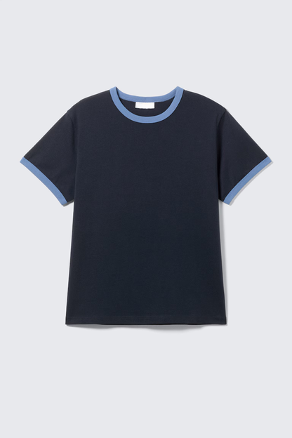 Contrast Trim Cotton T-Shirt