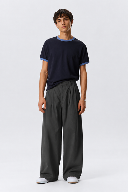 Contrast Trim Cotton T-Shirt